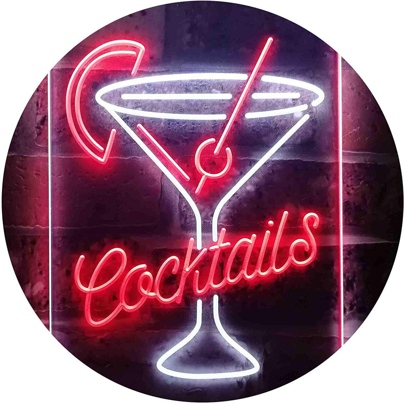 Cocktails Glass Bar Display LED Light Sign - LED Gift Works