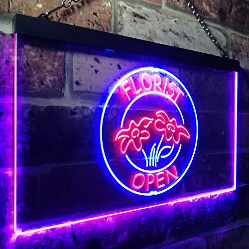 Flower Shop Open Florist LED Light Sign - LED Gift Works