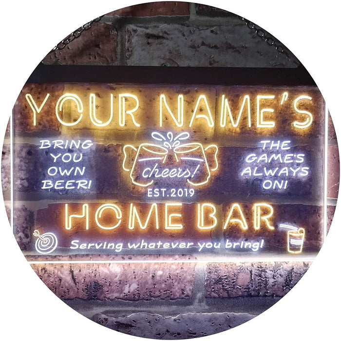 Personalized Beer Cheers Home Bar LED Light Sign - Way Up Gifts