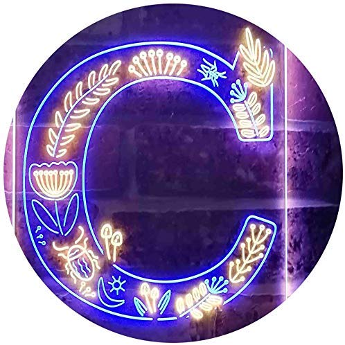Family Name Letter C Monogram Initial LED Light Sign - Way Up Gifts