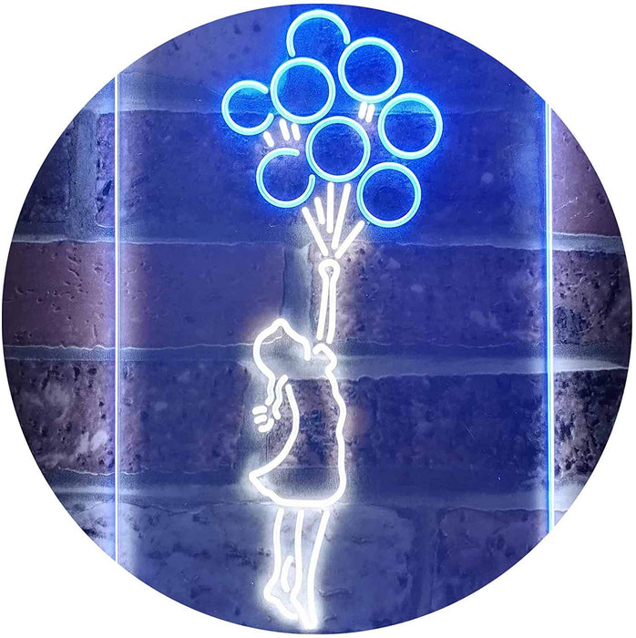 Balloon Girl Kids Room Decor LED Light Sign - Way Up Gifts
