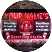 Personalized Recording Studio LED Light Sign - LED Gift Works