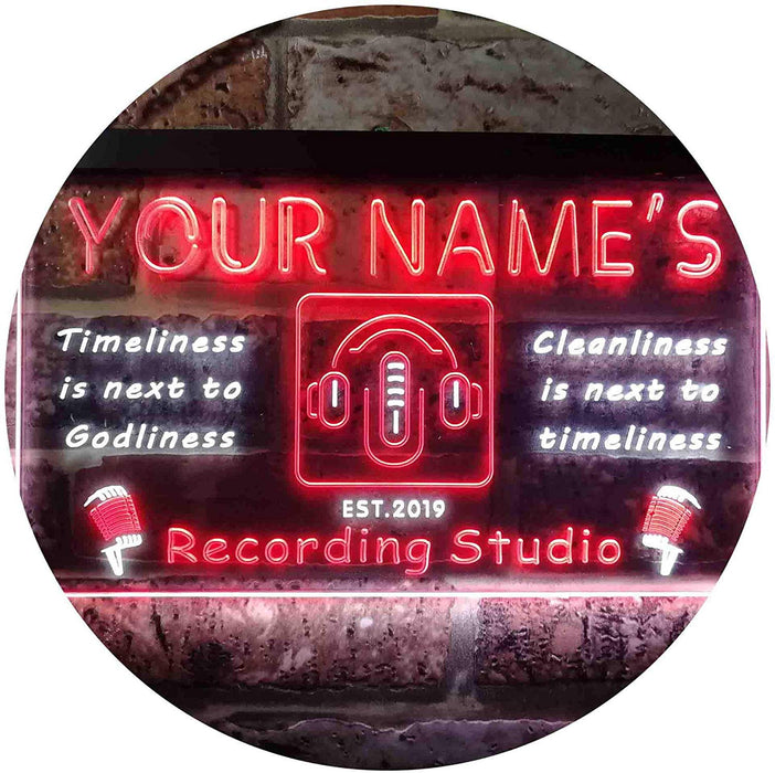 Personalized Recording Studio LED Light Sign - Way Up Gifts