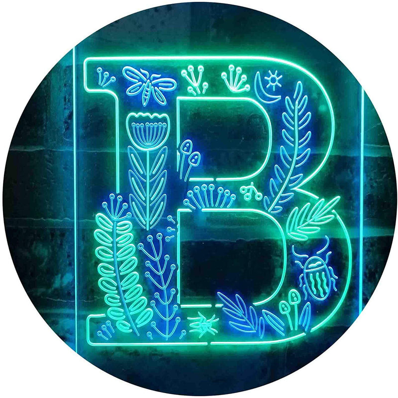 Family Name Letter B Monogram Initial LED Light Sign - LED Gift Works