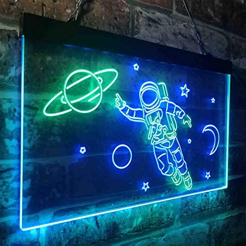 Astronaut Planets Stars Space Moon LED Light Sign - Way Up Gifts