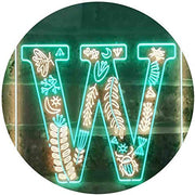 Family Name Letter W Monogram Initial LED Light Sign - LED Gift Works