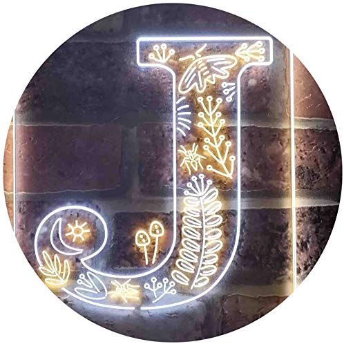 Family Name Letter J Monogram Initial LED Light Sign - Way Up Gifts
