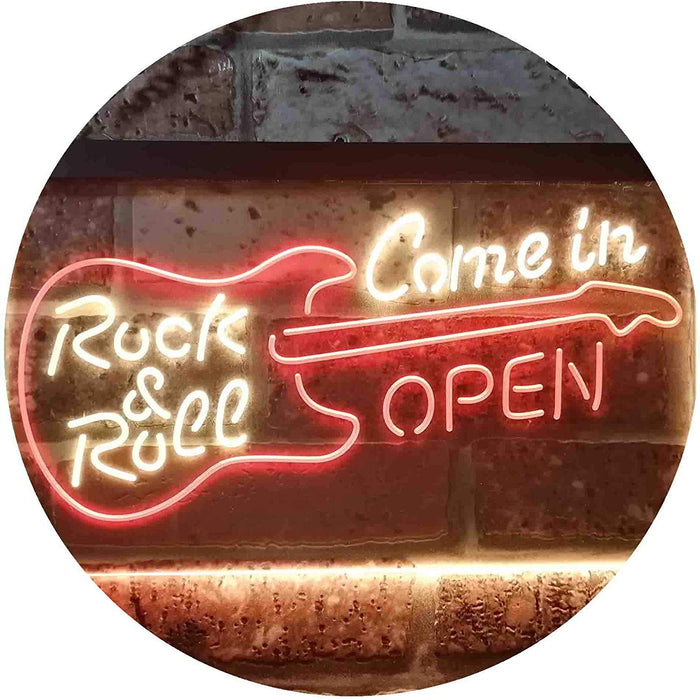 Come in Open Guitar Rock & Roll LED Light Sign - Way Up Gifts