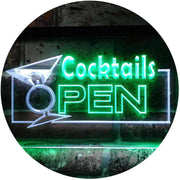 Bar Cocktails Open LED Light Sign - LED Gift Works