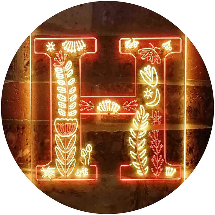 Family Name Letter H Monogram Initial LED Light Sign - Way Up Gifts