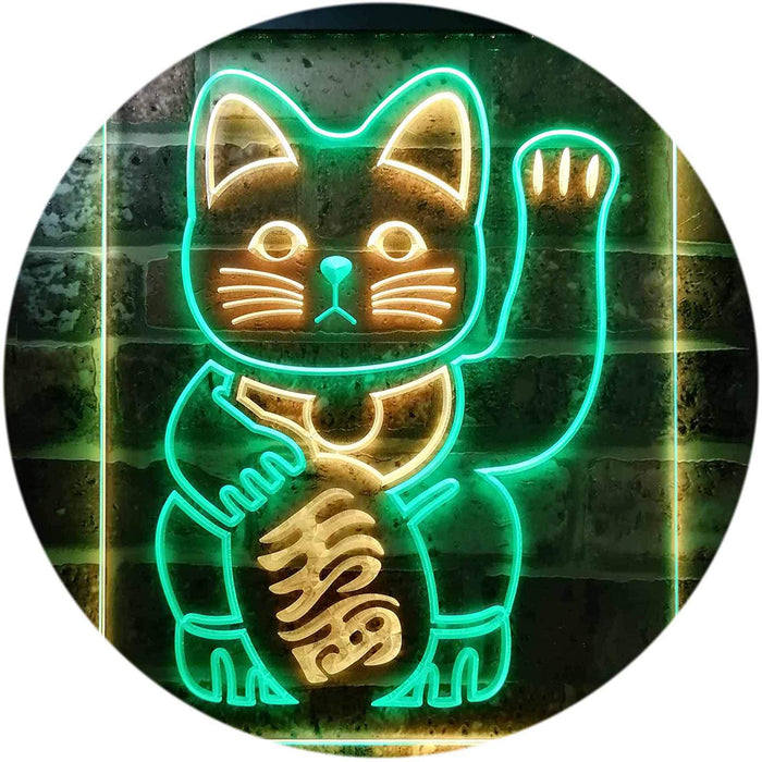 Maneki Neko Lucky Cat Welcome Japan LED Light Sign - Way Up Gifts