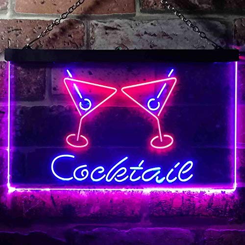 Cocktail Glasses Bar LED Light Sign - Way Up Gifts