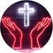 Christianity Hands Cross LED Light Sign - Way Up Gifts