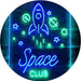 Rocket Space Club Kids Room Decor LED Light Sign - Way Up Gifts