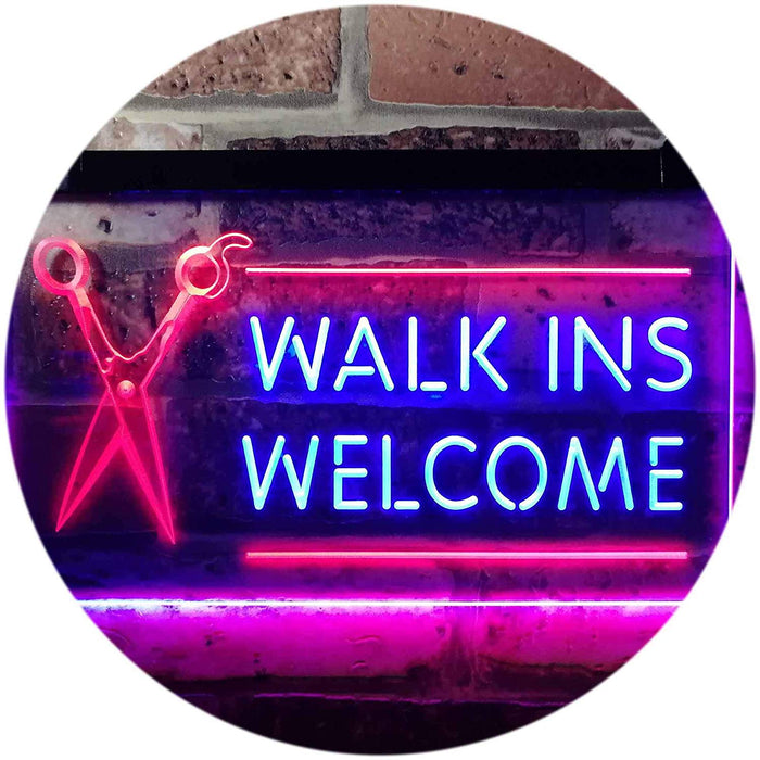 Barber Salon Hair Cuts Walk Ins Welcome LED Light Sign - Way Up Gifts
