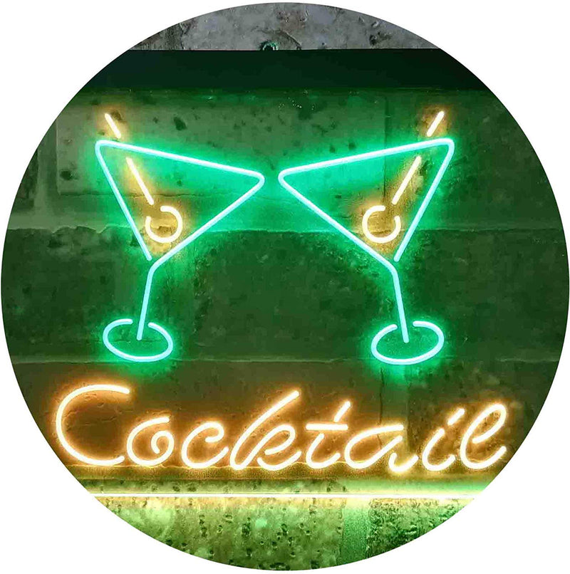 Cocktail Glasses Bar LED Light Sign - LED Gift Works