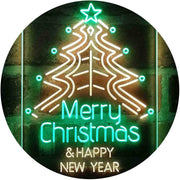 Merry Christmas Happy New Year LED Light Sign - LED Gift Works