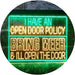 Open Door Policy Bring Beer Open Door LED Light Sign - Way Up Gifts