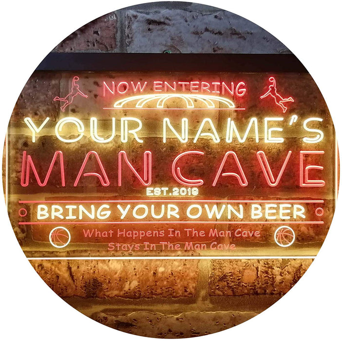 Personalized Sports Basketball Theme Man Cave LED Light Sign - Way Up Gifts