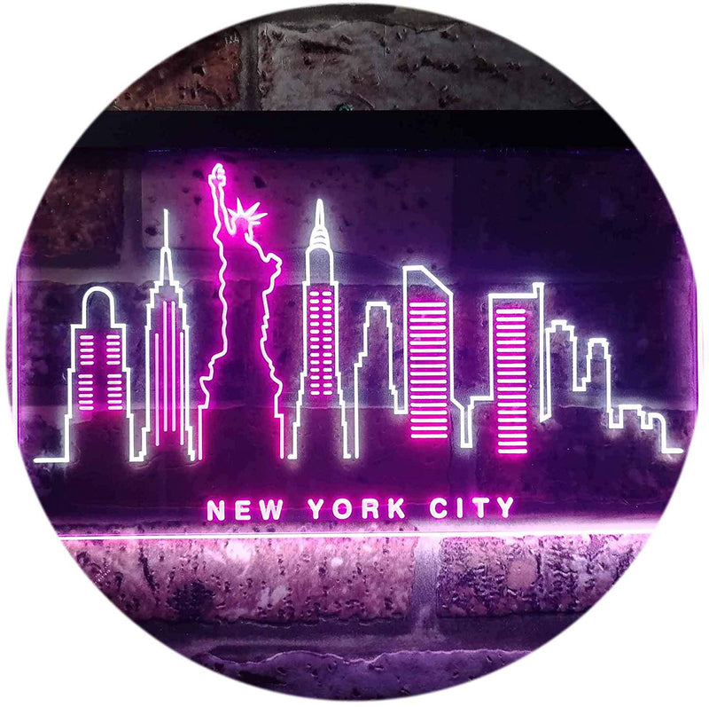 New York City Skyline Statue of Liberty LED Light Sign - LED Gift Works