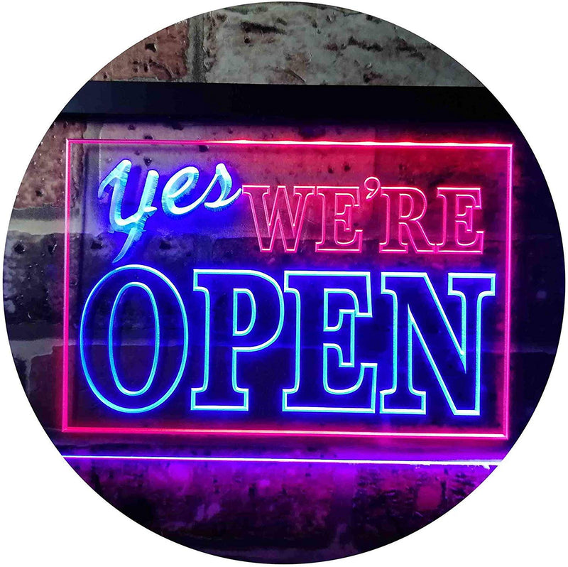 Yes We're Open LED Light Sign - LED Gift Works