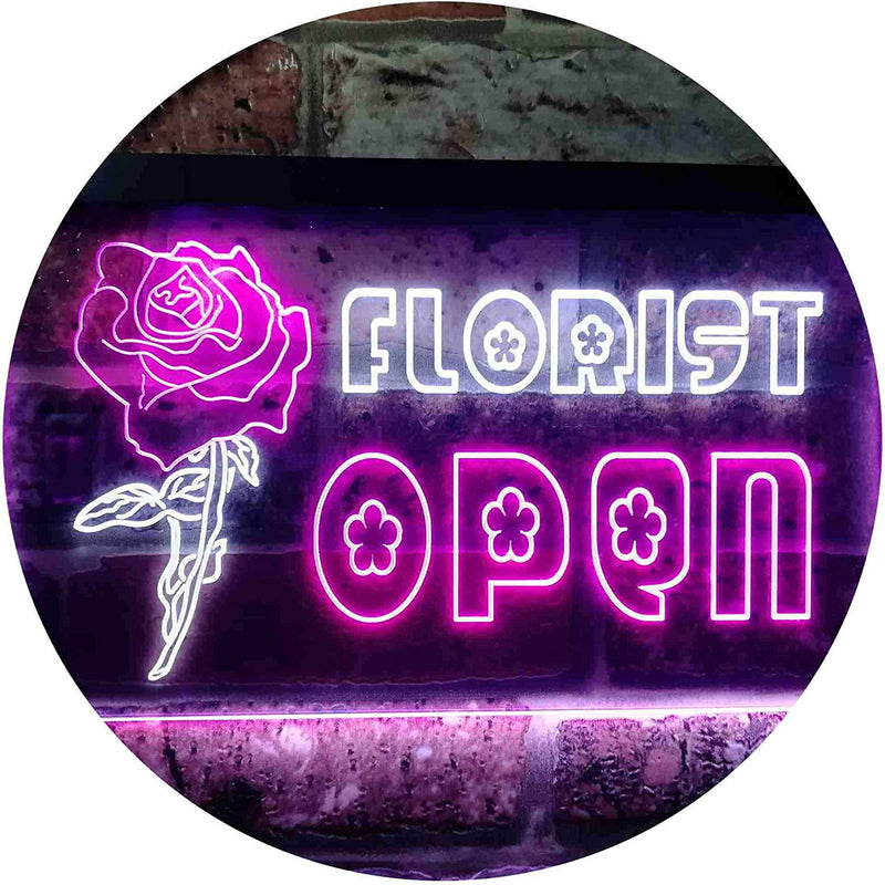 Flower Shop Florist Open LED Light Sign - LED Gift Works