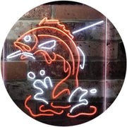 Fish on Hook Fishing Bait Store Cabin Decor LED Light Sign - LED Gift Works