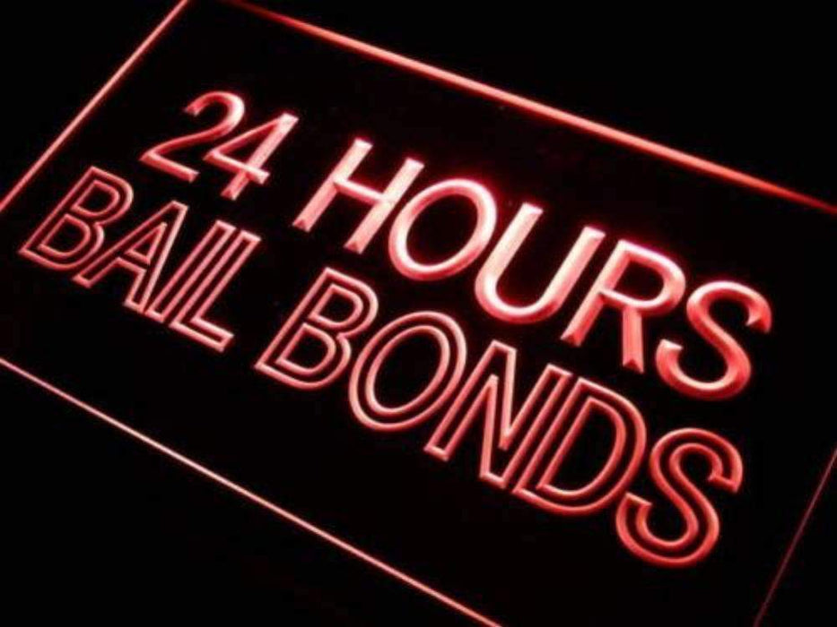 24 Hours Bail Bonds LED Light Sign - Way Up Gifts