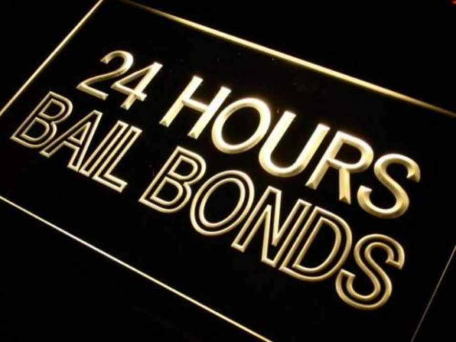 24 Hours Bail Bonds LED Light Sign - Way Up Gifts