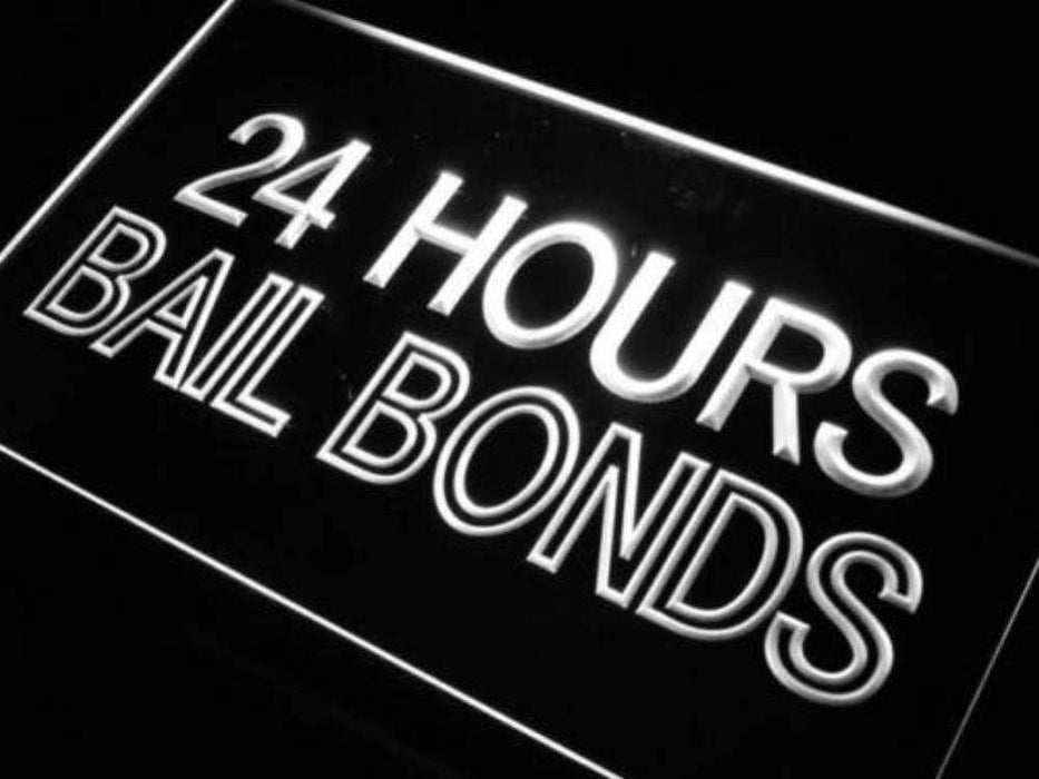 24 Hours Bail Bonds LED Light Sign - Way Up Gifts