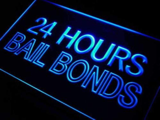 24 Hours Bail Bonds LED Light Sign - Way Up Gifts