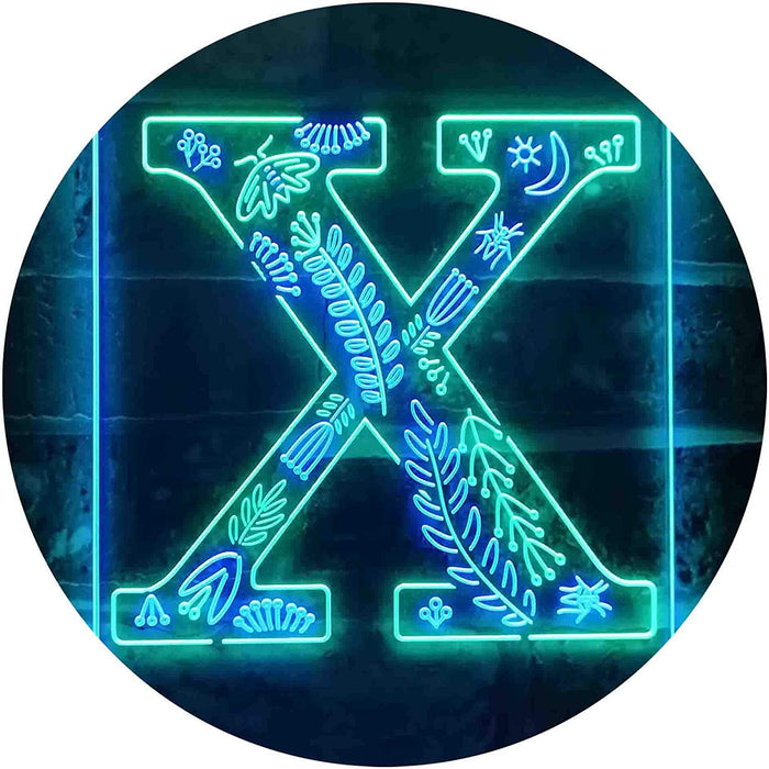Family Name Letter X Monogram Initial LED Light Sign - Way Up Gifts