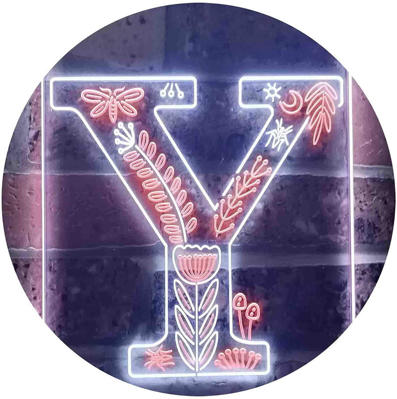 Family Name Letter Y Monogram Initial LED Light Sign - LED Gift Works
