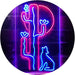 Cactus Wolf Coyote Howling Full Moon LED Light Sign - Way Up Gifts