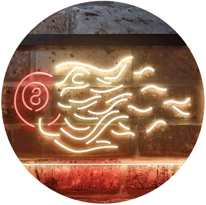 Fire 8 Ball Pool Billiards LED Light Sign - Way Up Gifts