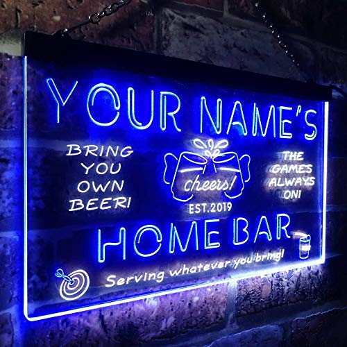 Personalized Beer Cheers Home Bar LED Light Sign - Way Up Gifts