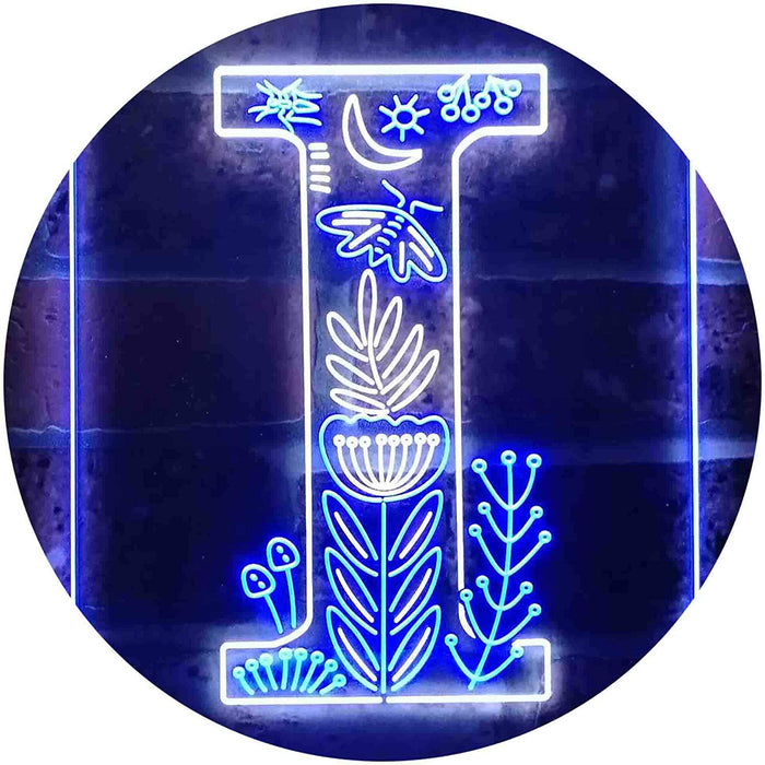 Family Name Letter I Monogram Initial LED Light Sign - Way Up Gifts