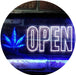 Open Medical Marijuana Leaf LED Light Sign - Way Up Gifts