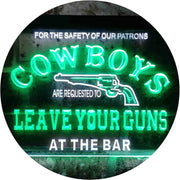 Cowboys Leave Guns Bar Western Decor LED Light Sign - LED Gift Works