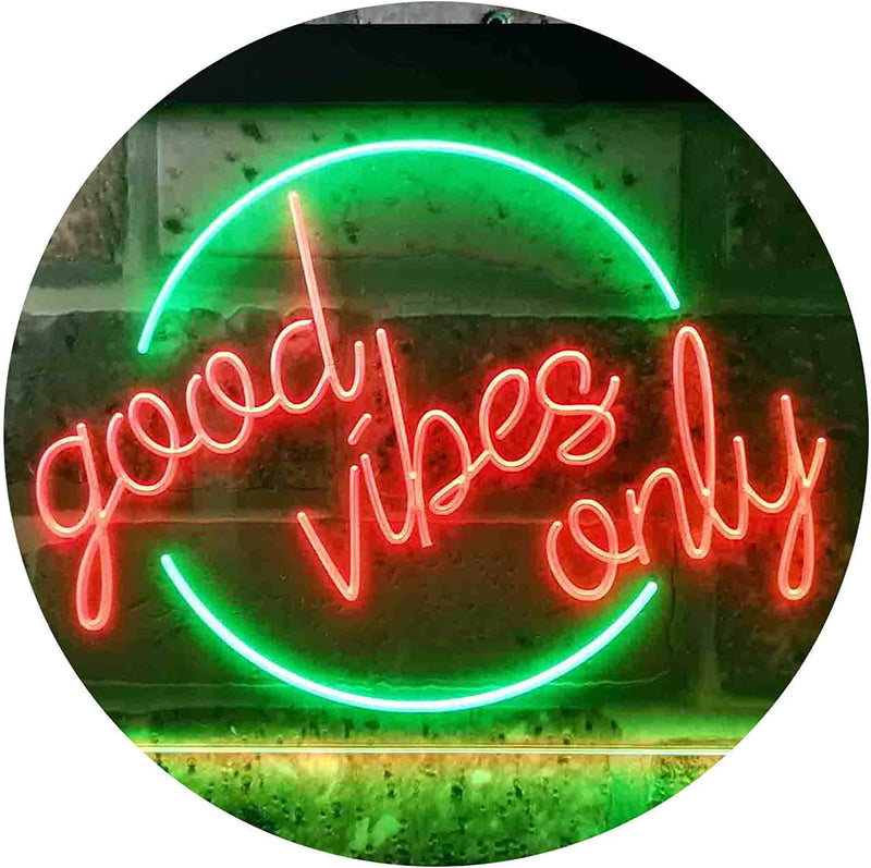 Good Vibes Only Circle LED Light Sign - LED Gift Works
