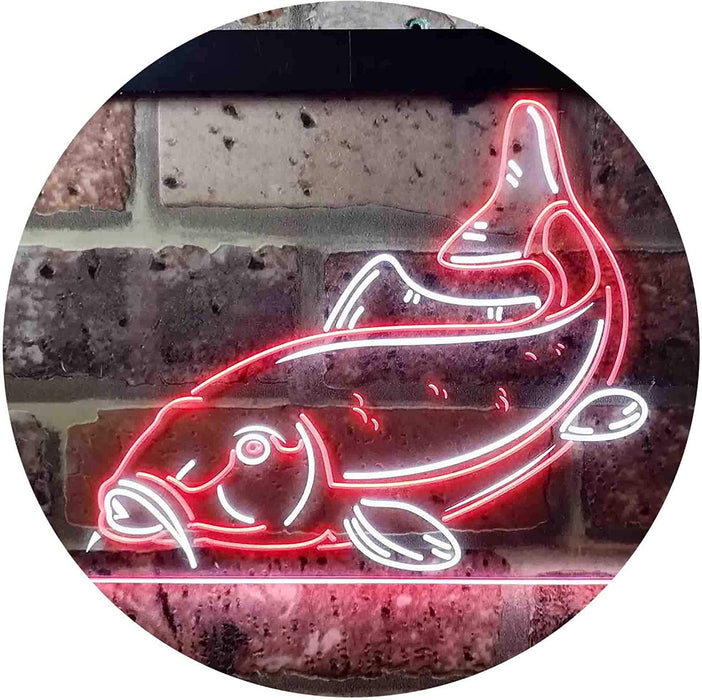 Cabin Fishing Bait Store Carp Fish LED Light Sign - Way Up Gifts