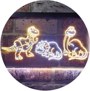 Dinosaur T Rex Triceratops Night Light Kids Bedroom Decor LED Light Sign - LED Gift Works