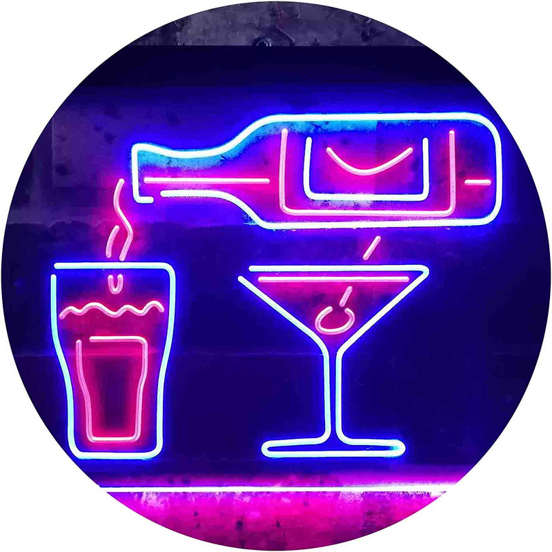 Wine Beer Shots Liquor Cocktails LED Light Sign - LED Gift Works