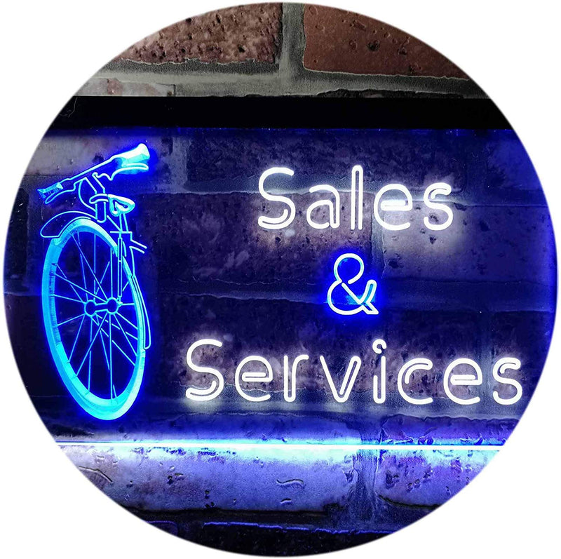 Bicycle Bike Sales Repairs Services LED Light Sign - LED Gift Works