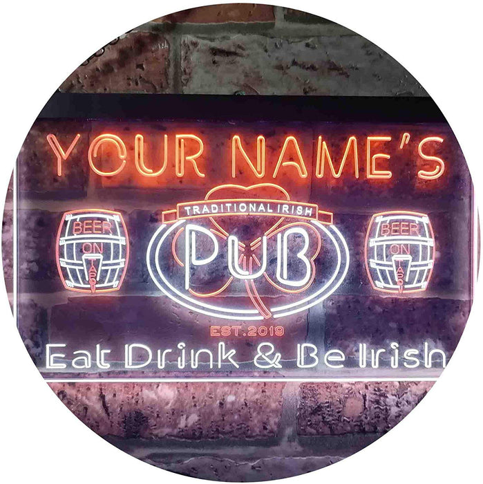 Personalized Traditional Irish Pub LED Light Sign - Way Up Gifts