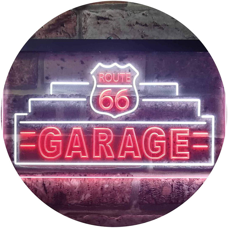 Route 66 Garage LED Light Sign - LED Gift Works