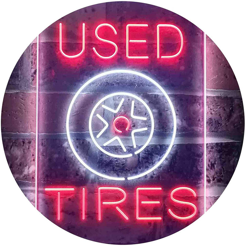 Auto Shop Car Garage Used Tires LED Light Sign - LED Gift Works