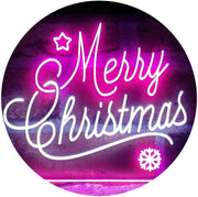 Merry Christmas Snowflakes LED Light Sign - LED Gift Works