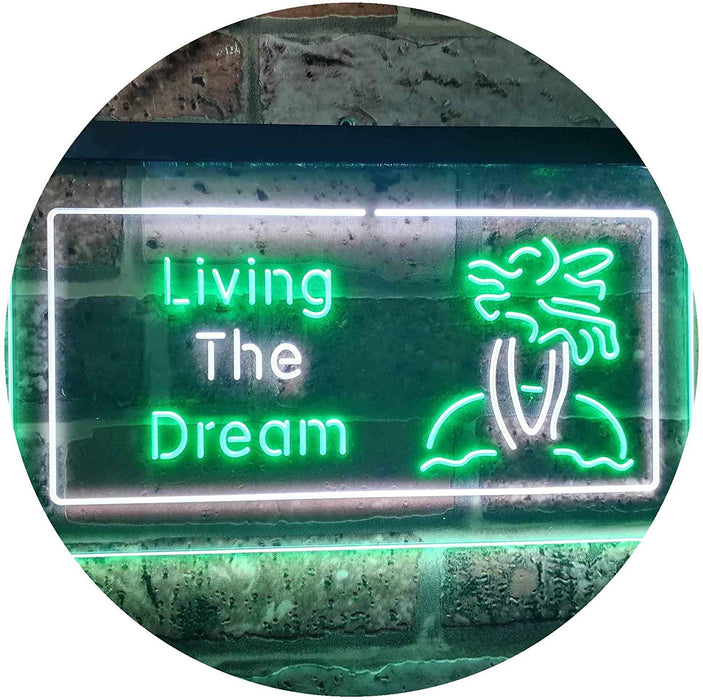 Paradise Island Living The Dream LED Light Sign - Way Up Gifts