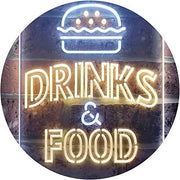 Hamburgers Drinks and Food LED Light Sign - LED Gift Works